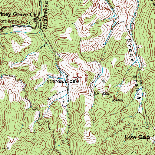 Topographic Map of Gosnell Cemetery, NC