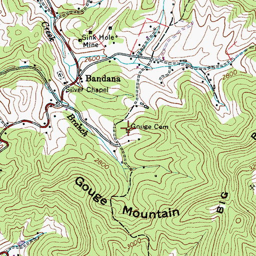 Topographic Map of Gouge Cemetery, NC