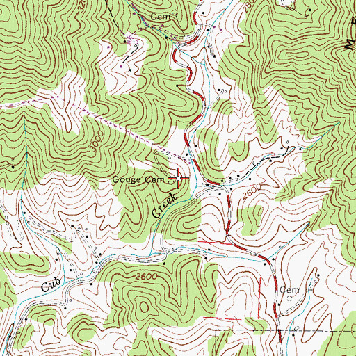 Topographic Map of Gouge Cemetery, NC