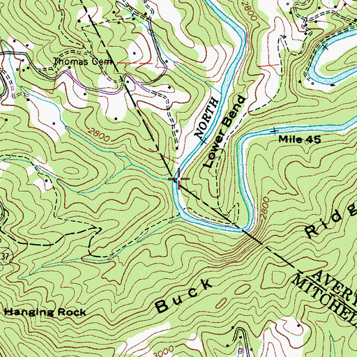 Topographic Map of Gouges Creek, NC