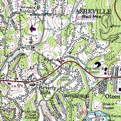 Topographic Map of Grace Church, NC