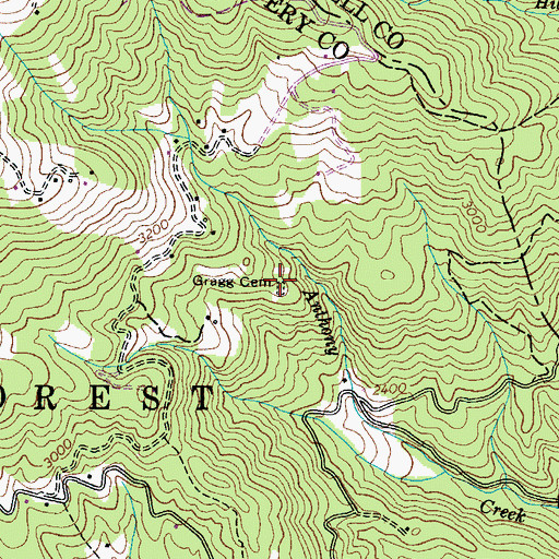 Topographic Map of Gragg Cemetery, NC