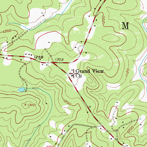 Topographic Map of Grand View Church, NC