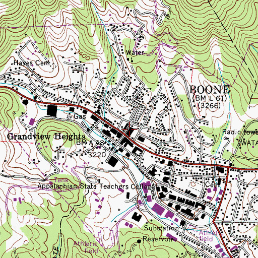 Topographic Map of Grandview Heights, NC