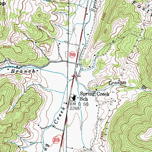 Topographic Map of Granger Branch, NC