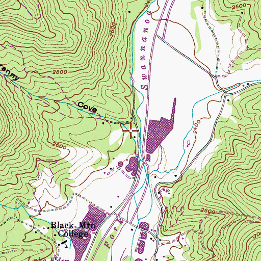 Topographic Map of Granny Cove, NC