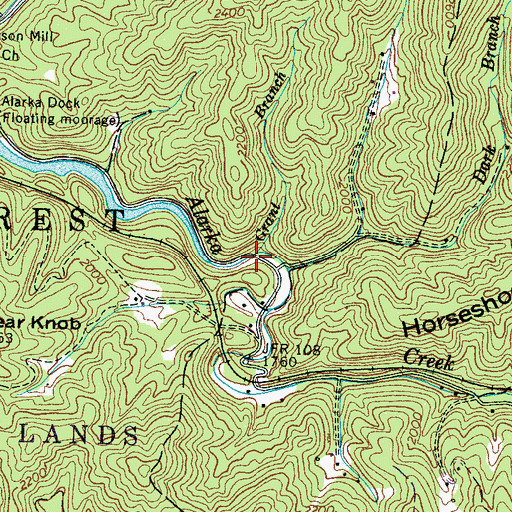 Topographic Map of Grant Branch, NC