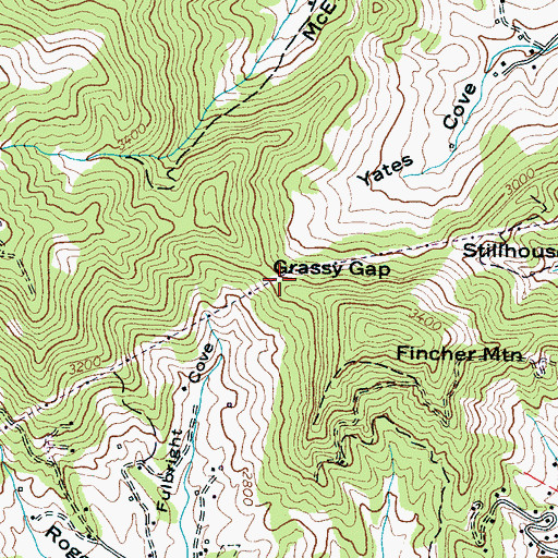 Topographic Map of Grassy Gap, NC