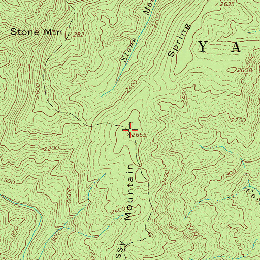 Topographic Map of Grassy Mountain, NC