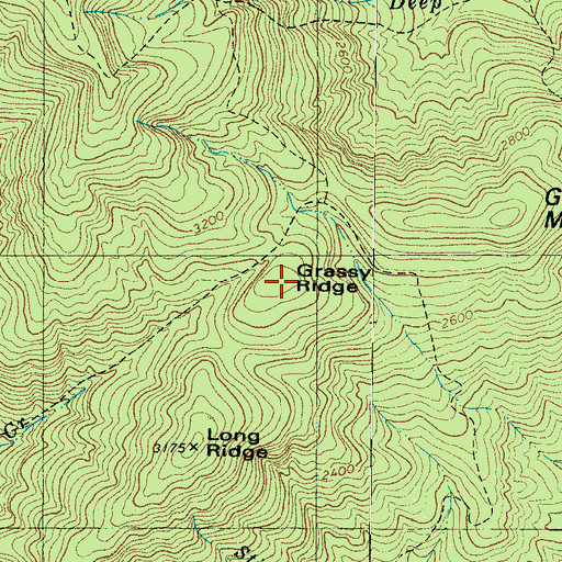 Topographic Map of Grassy Ridge, NC