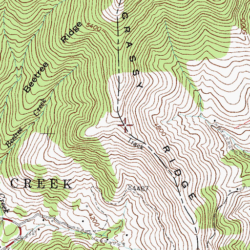 Topographic Map of Grassy Ridge, NC