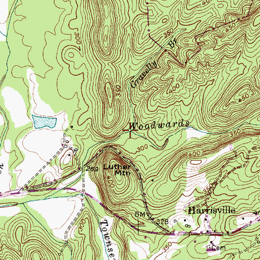 Topographic Map of Gravelly Branch, NC