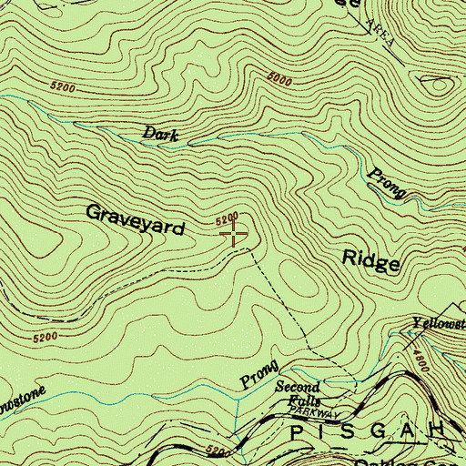 Topographic Map of Graveyard Ridge, NC