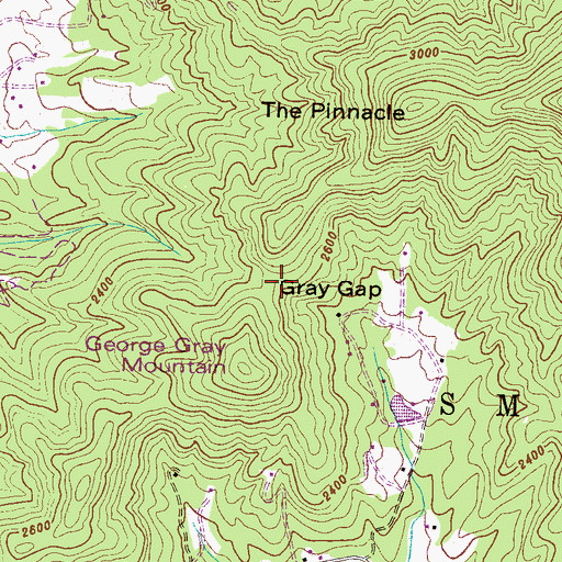 Topographic Map of Gray Gap, NC
