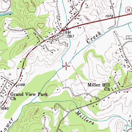 Topographic Map of Greasy Creek, NC
