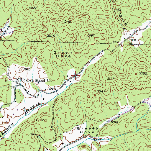 Topographic Map of Green Cove, NC