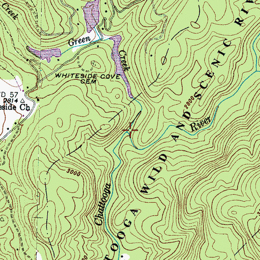 Topographic Map of Green Creek, NC