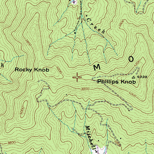 Topographic Map of Green Mountain, NC