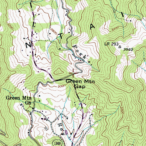 Topographic Map of Green Mountain Gap, NC