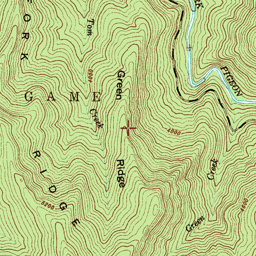 Topographic Map of Green Ridge, NC