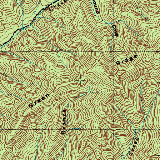 Topographic Map of Green Ridge, NC