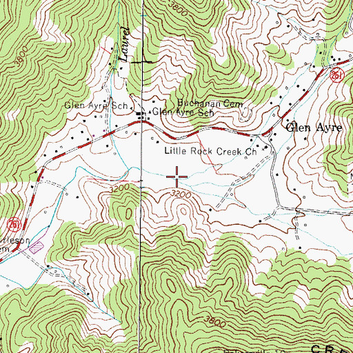 Topographic Map of Greene Creek, NC