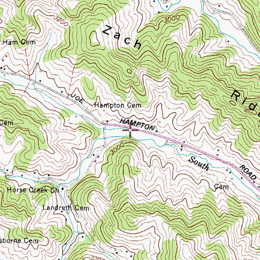 Topographic Map of Greer Branch, NC