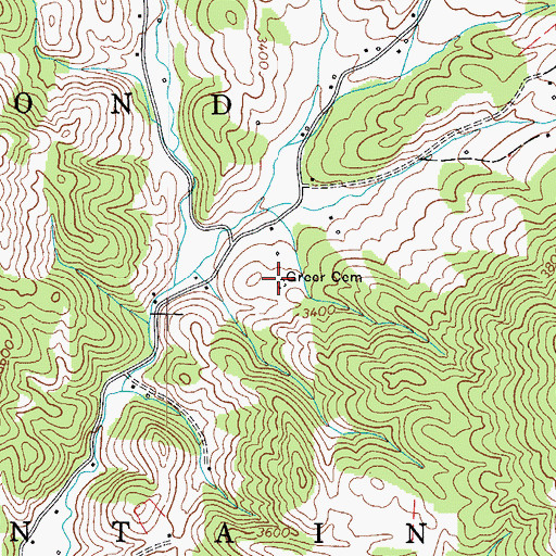 Topographic Map of Greer Cemetery, NC