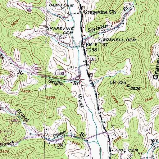 Topographic Map of Griffin Branch, NC