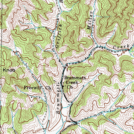 Topographic Map of Griffith Branch, NC
