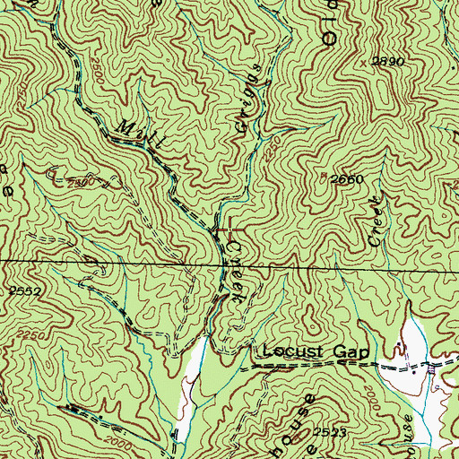 Topographic Map of Griggs Branch, NC