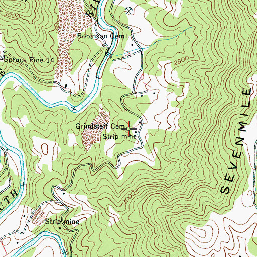 Topographic Map of Grindstaff Cemetery, NC