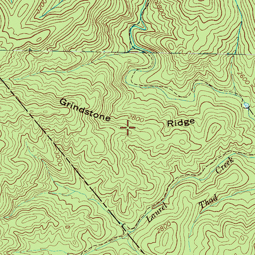 Topographic Map of Grindstone Ridge, NC