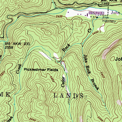 Topographic Map of Grogan Creek, NC