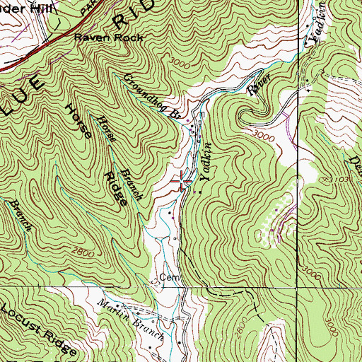 Topographic Map of Groundhop Branch, NC