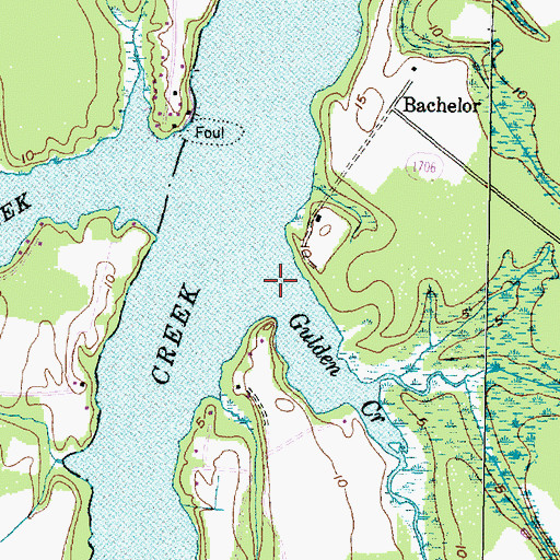 Topographic Map of Gulden Creek, NC