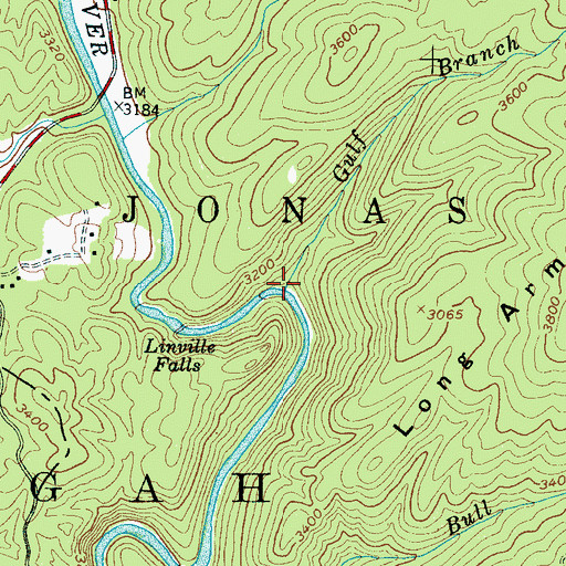 Topographic Map of Gulf Branch, NC