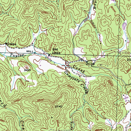 Topographic Map of Gumflats Creek, NC