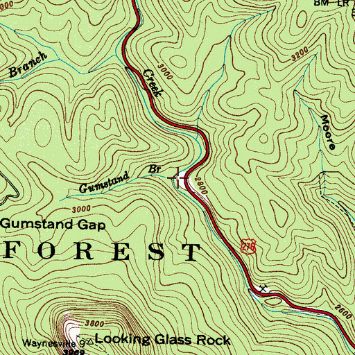 Topographic Map of Gumstand Branch, NC