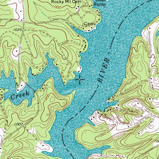 Topographic Map of Gunpowder Creek, NC
