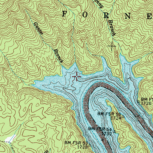 Topographic Map of Gunter Branch, NC