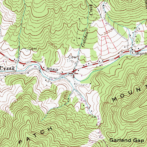 Topographic Map of Gutches Creek, NC
