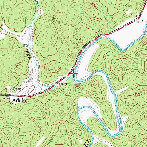 Topographic Map of Guys Creek, NC