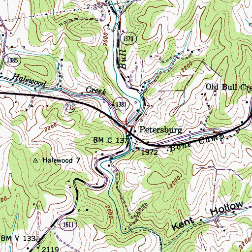 Topographic Map of Halewood Creek, NC