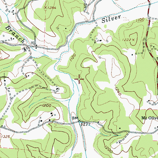 Topographic Map of Hall Creek, NC