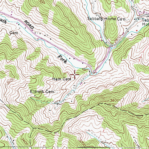 Topographic Map of Ham Cemetery, NC