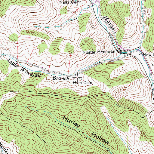 Topographic Map of Ham Cemetery, NC