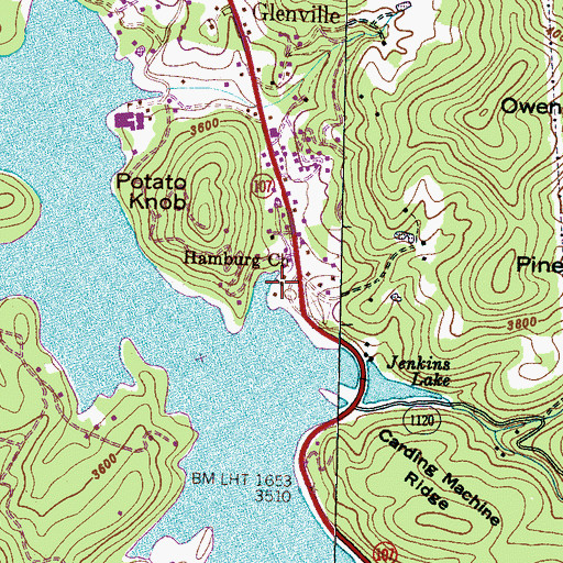 Topographic Map of Hamburg Church, NC
