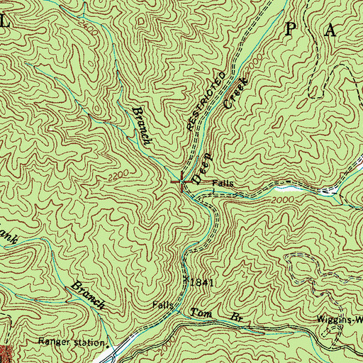 Topographic Map of Hammer Branch, NC