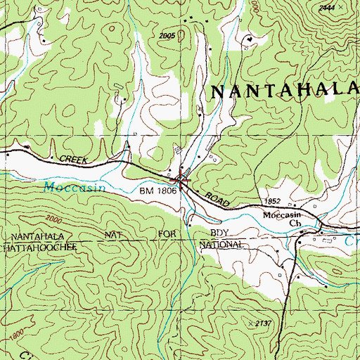 Topographic Map of Hampton Cove, NC